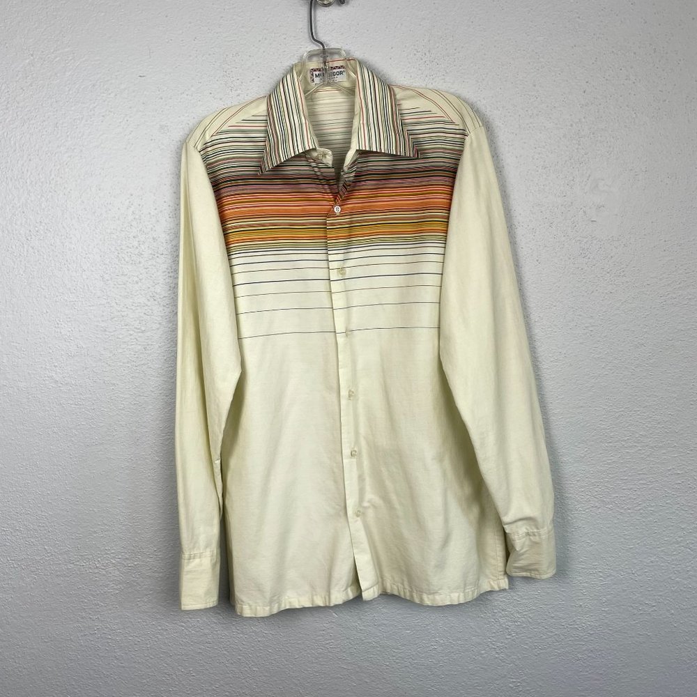 Vintage McGregor Men's Retro Striped Long Sleeve Button Up Shirt - Size M